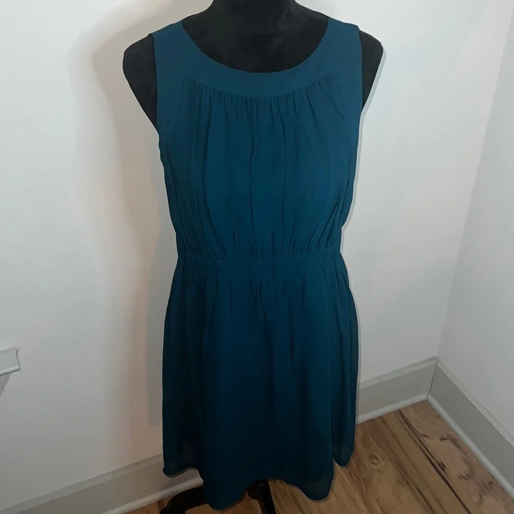 Hero & Leander / Anthropologie dark aqua sleeveless midi dress Sz‎ P